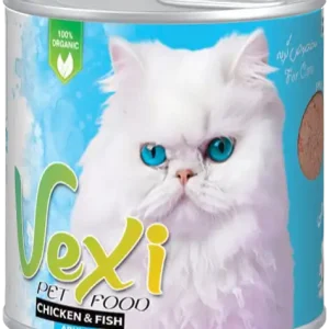 کنسرو ۸۰۰ گرمی وکسی طعم مرغ و ماهی