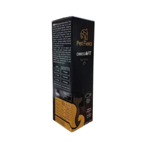 OmegaVit Cat Fish Oil Supplement مکمل روغن ماهی مخصوص گربه ها سرشار از اسیدهای چرب امگا ۳ (EPA و DHA) تقویت کننده سلامت پوست و موی گربه کمک به کاهش ریزش مو و شوره پوست مفید برای سلامت مفاصل و کاهش التهابات حاوی ویتامین E برای جلوگیری از اکسیداسیون بهبود عملکرد قلب و سیستم ایمنی فرمول مایع با قابلیت جذب بالا فاقد مواد نگهدارنده مصنوعی